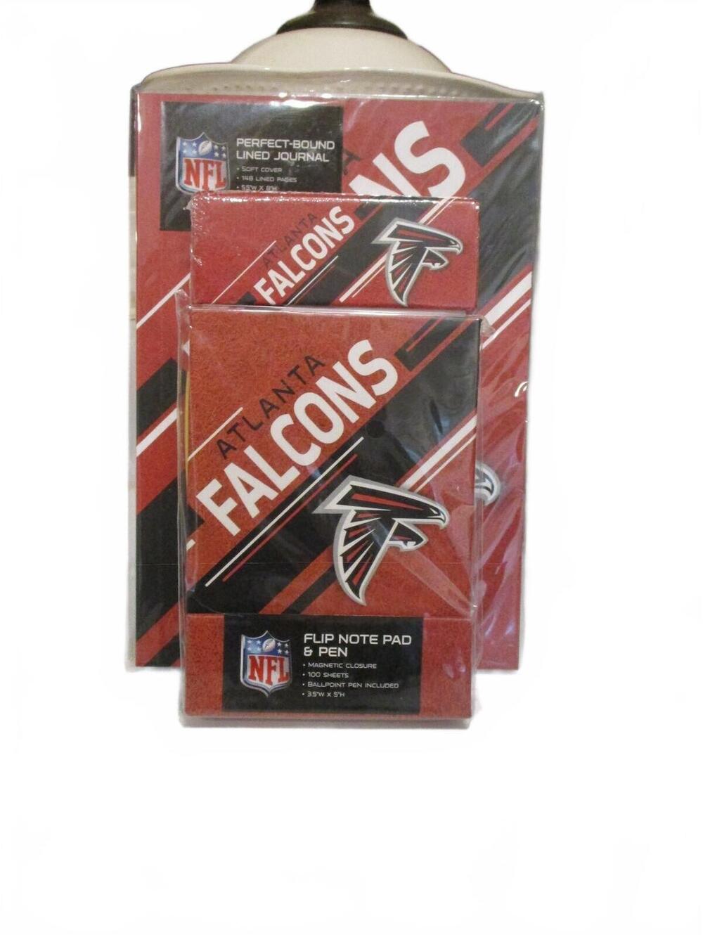 New NFL Atlanta Falcons Stationery Gift Set Journal Notepad Pen 3pc Bundle
